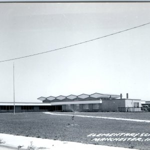 c1950s Manchester, IA RPPC Elementary School Real Photo Postcard Modern Vtg A110