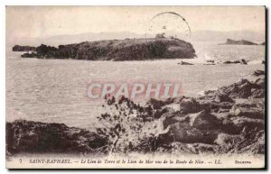 Postcard Old Saint Raphael Lion Land and Sea Lion seen from the road to Nice