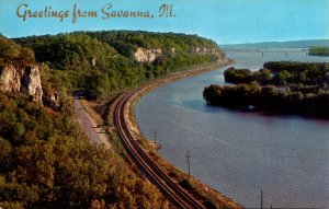 Greetings From Savanna Illinois Showing The Mississippi Palisades