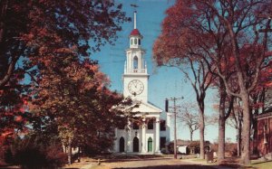 Postcard Typical Maine Congregational Wood Church Structure Kennebunkport Maine