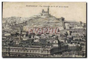 Old Postcard Marseille General view of N D of the Guard