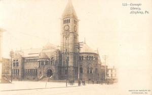 Allegheny Pennsylvania Carnegie Library Real Photo Antique Postcard K62712