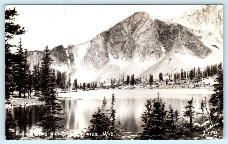 RPPC  SNOWY RANGE, Wyoming WY ~ MIRROR LAKE c1940s Sanborn Photo #Y923 Postcard