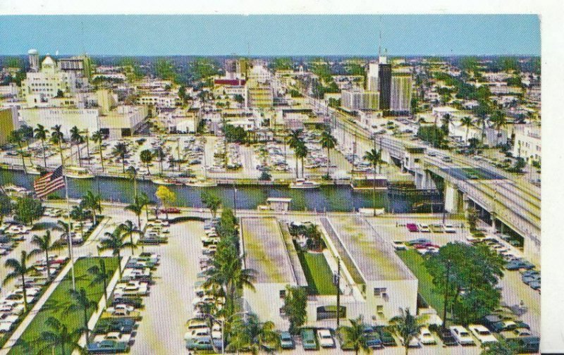 America Postcard -  Downtown Fort Lauderdale - Florida from New River - 1552A