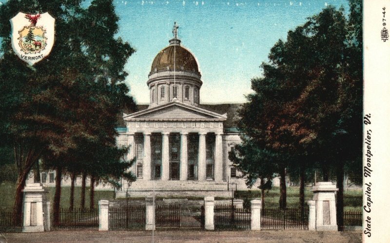 Vintage Postcard State Capitol Government Office Building Montpelier Vermont VT