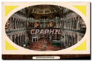 Postcard Old Constantinople Interior of the mosque St. Sophia Turkey