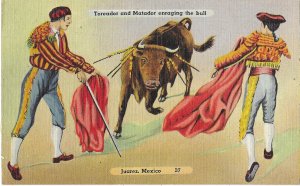 Toreador and Matador Enraging the Bull Juarez Mexico Bullfighting