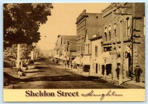 TOUGHTON, Michigan MI ~ SHELDON STREET Scene in 1898 ~ Repro 4x6 Postcard
