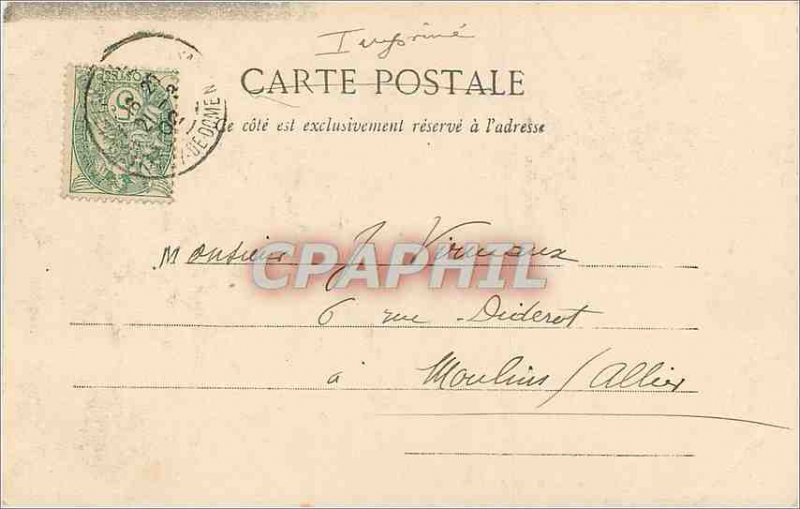 Old Postcard Lake Puy de Dome La Bourboule (map 1900)