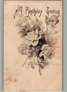 Antique Postcard 1912 A Birthday Greeting Posted 5.5 x 3.5