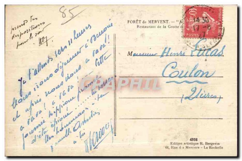 Postcard Old Forest Mervent Restaurant Cave