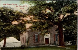 Elm Grove West Virginia Old Stone Church c1910 WV Postcard Z29