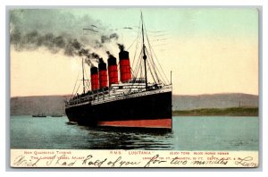 1907 Postcard R M S Lusitania Largest Vessel Afloat PC1939