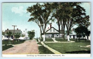 SEARSPORT, Maine ME ~ Street Scene STEAMBOAT AVENUE c1910s Waldo County Postcard