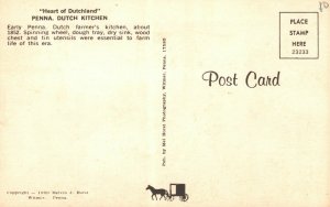 Vintage Postcard Heart of Dutchland Dutch Kitchen Pennsylvania PA