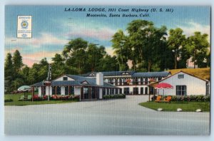 Santa Barbara California CA Postcard La Lola Lodge Coast Montecito 1958 Vintage