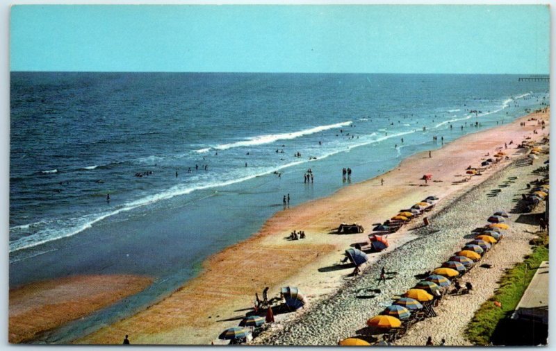 Postcard - Looking South Down the Golden Strand at Myrtle Beach, South Carolina