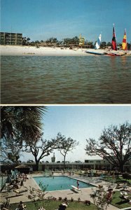 Holiday Inn Hotel Biloxi Mississippi Sail Boat Swimming Pool Postcard 2T7-122