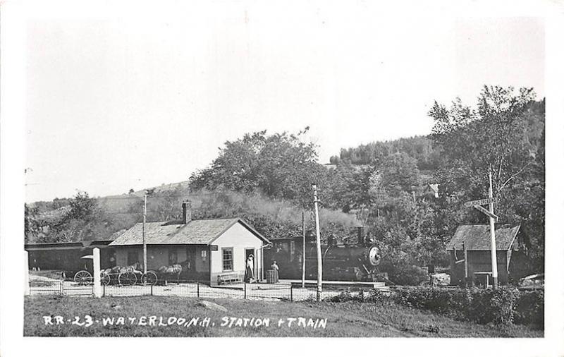 Waterloo NH Railroad Station Train Depot RPPC Postcard 