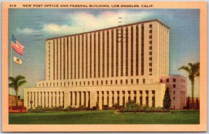1949 New Post Office and Federal Building Los Angeles California Posted Postcard