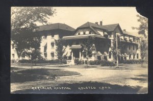 RPPC HALSTEAD KANSAS HERTZLER HOSPITAL BUILDINGS VINTAGE REAL PHOTO POSTCARD