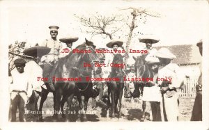 Mexico Border War, RPPC, Mexican Soldiers & Officers on Horses