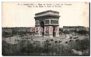 Old Postcard Paris Square I & # 39Etoile L & # Triumph 39Arc
