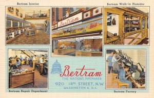 Washington DC Bertram Pipe Shop Tobacco Linen Vintage Postcard AA109771