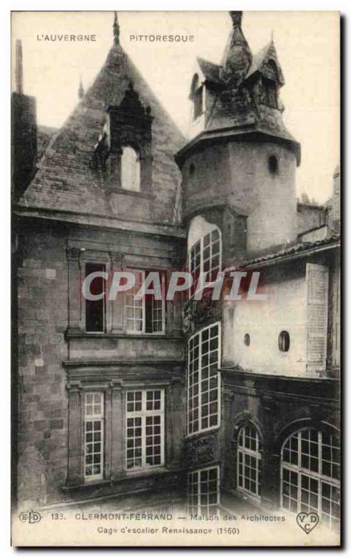 Postcard Old House Clermont Ferrand Cage architects & # 39escalier Renaissance