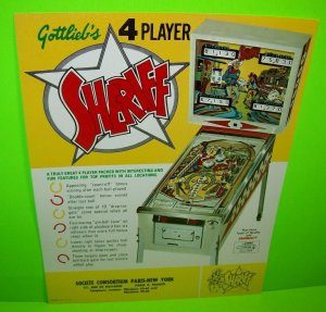 Sheriff Pinball Machine FLYER Original 1971 Promo Art Vintage Cowboys Retro  