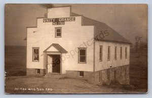 J87/ East Palestine Ohio RPPC Postcard c1910 Unity Grange Building 1355