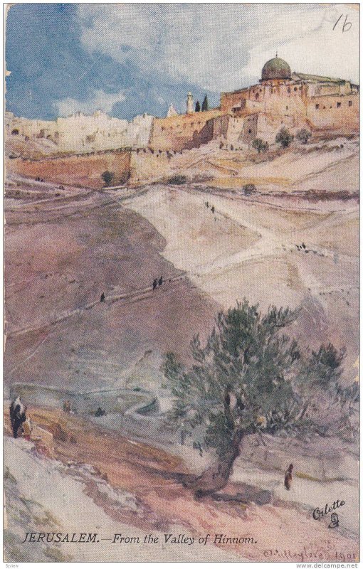 AS, From The Valley Of Hinnom, Jerusalem, Israel, Asia, 1910-1920s