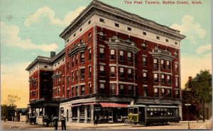 Postcard The Post Tavern in Battle Creek, Michigan