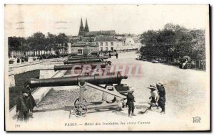 Old Postcard Paris Hotel Des Invalides Les Vieux Canons Children