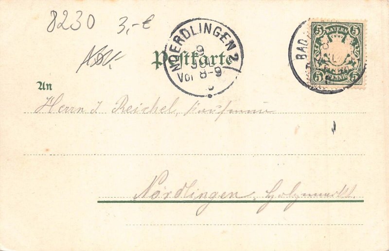 A123 Germany 1900 Bad Reichenhall General View litho vintage postcard