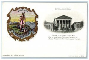 c1905 Square Miles Ratified Constitution Capitol Richmond Virginia VA Postcard