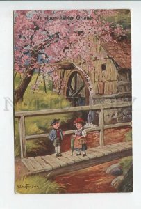 3177271 SPRING Flowers KIDS Water MILL by HOFFMANN Vintage PC