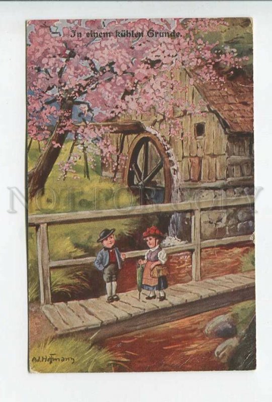 3177271 SPRING Flowers KIDS Water MILL by HOFFMANN Vintage PC