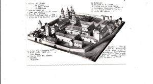 BF14300 cluny plan en relief de l abbaye  france front/back image