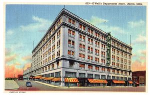 O Neils Department Store Akron Ohio Department Store Postcard Posted 1947