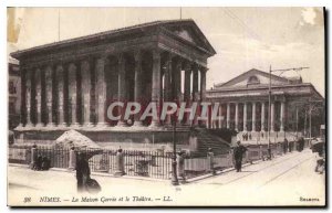 Postcard Old Nimes La Maison Carree and Theater