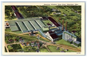 c1940's Aerial View Of American Window Glass Plant Okmulgee Oklahoma OK Postcard