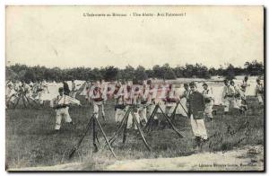 Old Postcard Militaria L & # 39infanterie bivouac An alert Aux beams