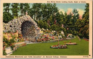 Ave Maria Grotto Looking South St Bernard College AL Vintge Postcard G21