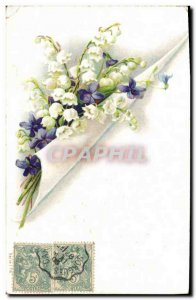 Old Postcard Fantasy Flowers Lily of the valley