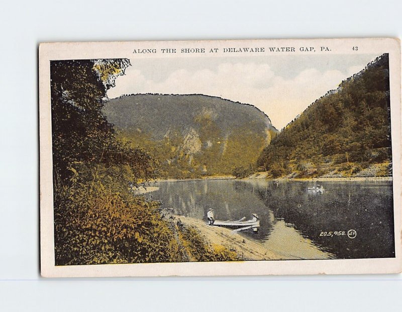 Postcard Along The Shore At Delaware Water Gap Pennsylvania USA