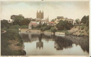 Herefordshire Postcard - The Wye & Cathedral - Ref TZ9725