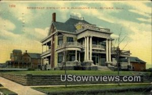 Residence District on W. Cleveland Ave. - Guthrie, Oklahoma OK Postcard