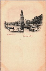 Netherlands Amsterdam Montelbaanstoren Vintage Postcard C091