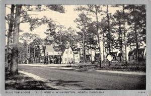 Wilmington North Carolina Blue Top Lodge Street View Antique Postcard K82440